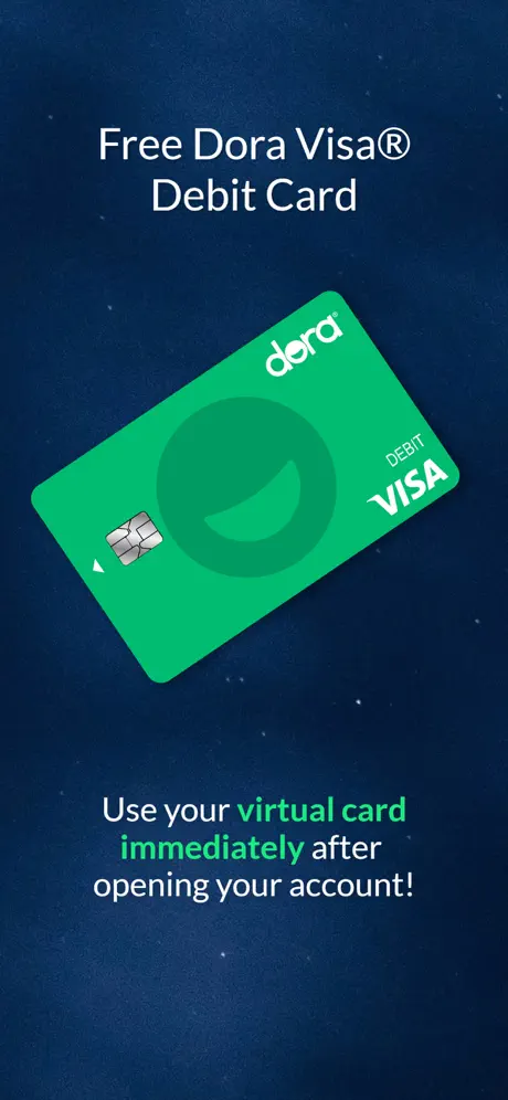 Dora virtual Visa debit card